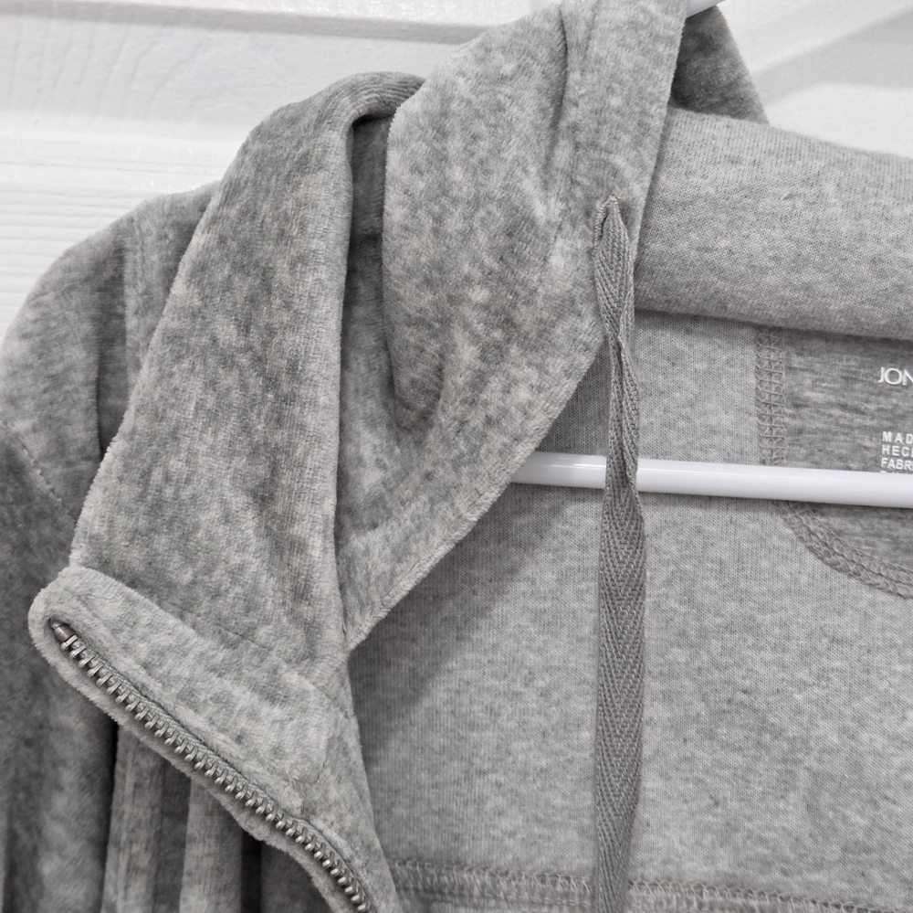 Jones New York Sport Velour Hoodie Gray Zip Front SZ 1X - Picture 13 of 15